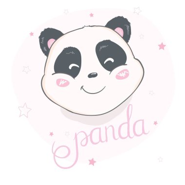 sevimli panda illüstrasyon vektör