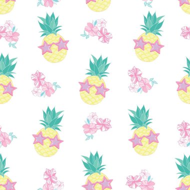 Sorunsuz ananas desen vektör çizim