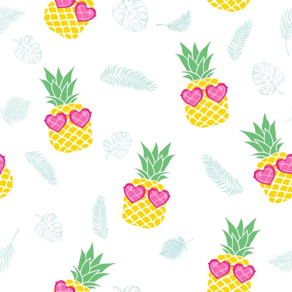 Naadloze ananas patroon vectorillustratie — Stockvector