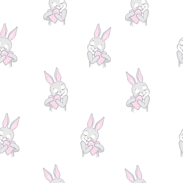 Modèle de lapin. Modèle vectoriel sans couture — Image vectorielle