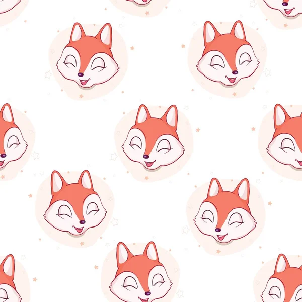 Fox seamless modeli. Vektör çizim