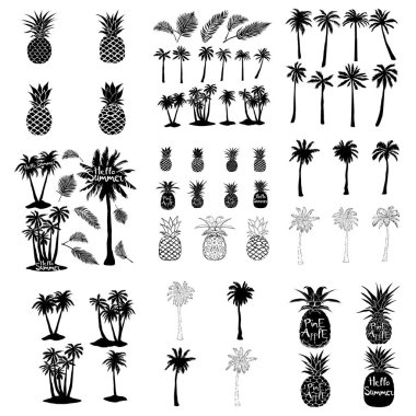 Palmiye ağaçları Icons set