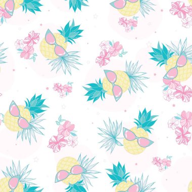 Sevimli ananas ve karpuz desenli kusursuz desen