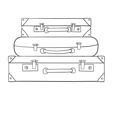 Seyahat ilham alıntısı. Modern el yazısı stili el yazması harfler ve el çizimi valizler. Beyaz arkaplanda kart, broşür veya afişler için vektör illüstrasyonuName.
