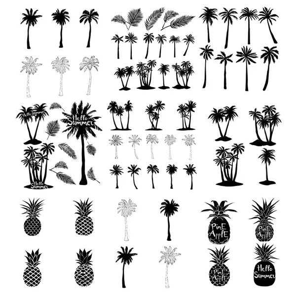 Palmiye ağaçları Icons set — Stok Vektör