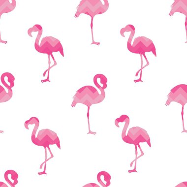El çizimi flamingo siluet pürüzsüz desen, yaz arkaplanı