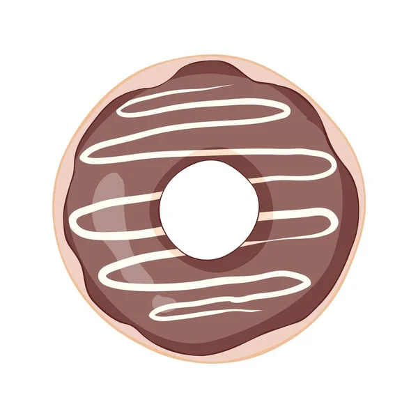 Шоколадные Глазурованные Пончики Вид Сверху Украшения Торт Кафе Дизайн Меню — стоковый вектор