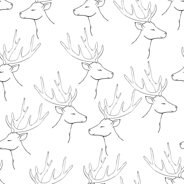 Beautiful Seamless Background Cute Deer Vector Illustration Textile Printing Wallpaper — Stock Vector