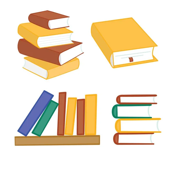 Montón Libros Multicolores Ilustración Vectorial — Vector de stock