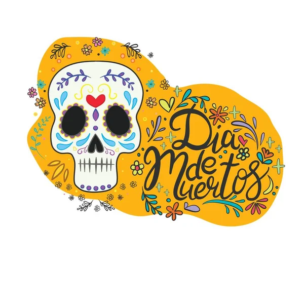 Vector Hand Getekend Illustratie Van Mexicaanse Vakantie Dag Van Doden — Stockvector