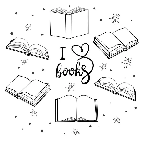 Bir dizi kitap taslağı. Vektör illüstrasyonu.