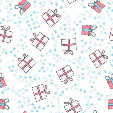 Hediye kutularıyla kusursuz vektör deseni