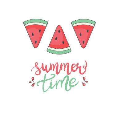 Vektör dilimi karpuz. Çiftlik pazarı menüsü için meyve illüstrasyonu. Sağlıklı gıda tasarımı