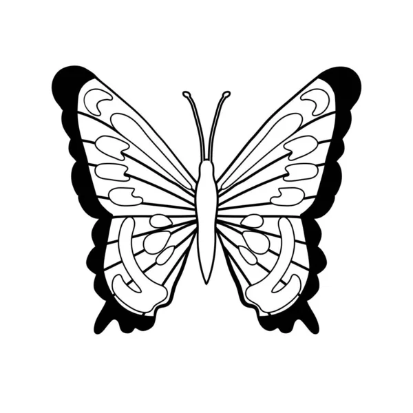 Icono Gráfico Mariposa Tatuaje Mariposa Aislado Sobre Fondo Blanco Vector — Vector de stock