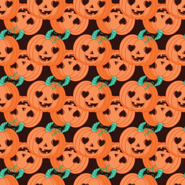 Halloween Padrão Sem Costura Com Abóbora Padrões Vetor Coloridos Estilo — Vetor de Stock