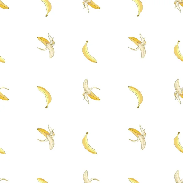 Padrão Banana Sem Costura Vetorial Plano Fundo Está Uma Camada —  Vetores de Stock