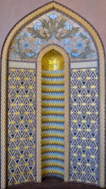 Altın mavi mozaik çini İslam sanatı 