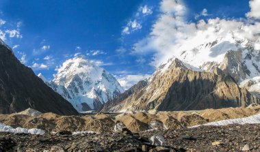 K2 ve geniş zirvelerin görüntüsü 