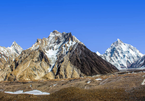 View of the K2 and Marble peak in the Pakistan