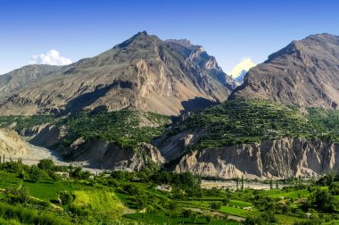 Hunza valley in the Karakoram mountains range  clipart