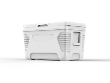 Beyaz arkaplanda sert soğutucu göğüs modeli, 3D illüstrasyon