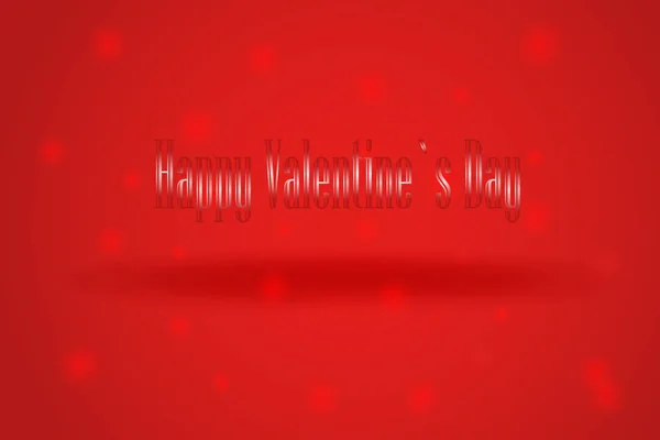 Inscription Happy Valentine Day Red Gradient Background Snowflakes — Stock Vector
