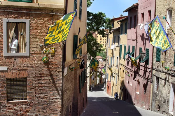 Banners Como Parte Del Palio Siena Toscana Italia —  Fotos de Stock
