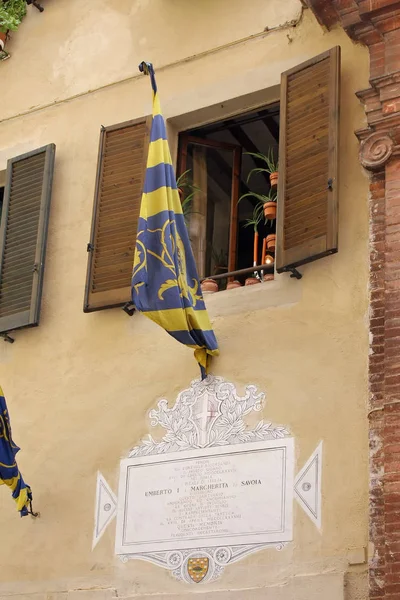 Баннеры Составе Палио Сиена Тоскана Италия — стоковое фото