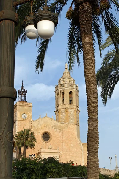 Kostel Sant Bartomeu Santa Tecla Sitges Katalánsko Španělsko — Stock fotografie