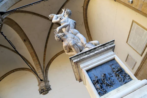 Florence Italie Août 2018 Statue Loggia Dei Lanzi Des Sabines — Photo