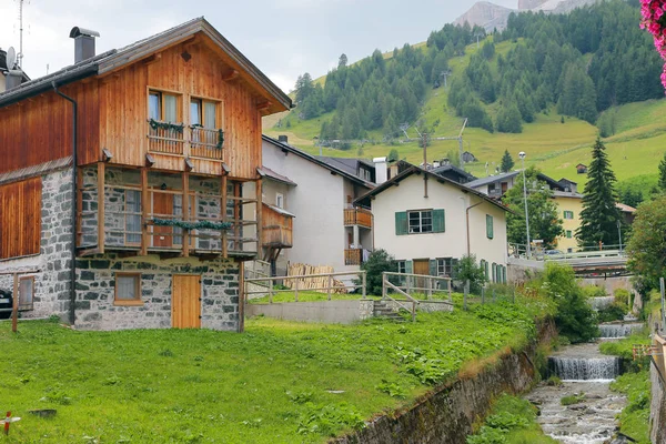 Vista Aldeia Arabba Itália Dolomites — Fotografia de Stock