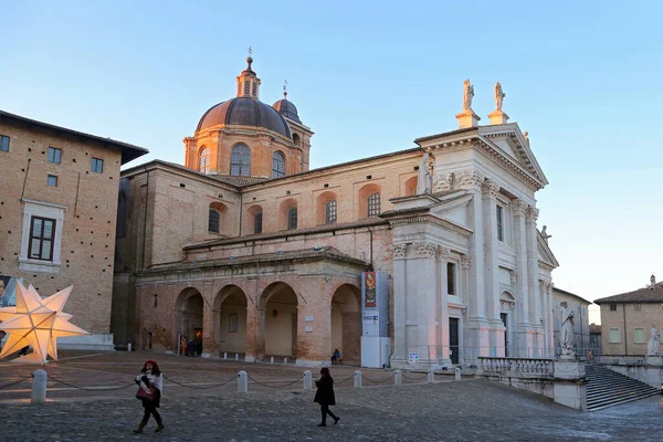 Urbino Italien Januari 2019 Renässanstorget Vid Jul Urbino Stad Och — Stockfoto