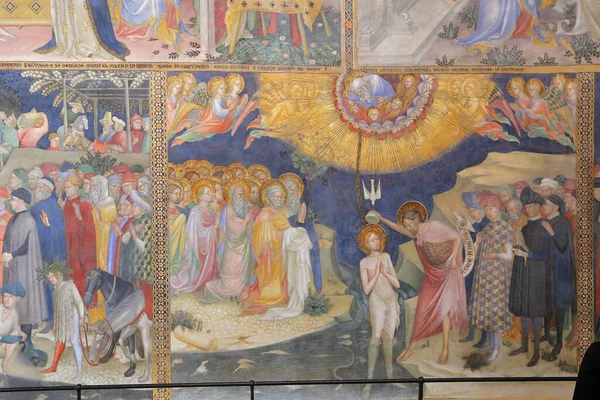 Urbino Italy March 2019 Wonderful Frescoes Life Christ Oratory San — Stock Photo, Image