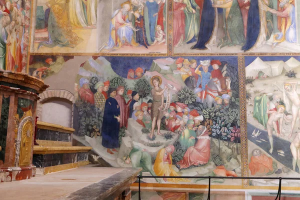 Urbino Italy March 2019 Wonderful Frescoes Life Christ Oratory San — Stock Photo, Image