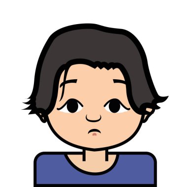 Dikey simgesi, yüz. Beyaz arka plan üzerinde vektör