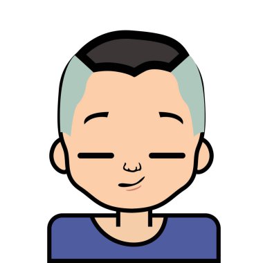 Dikey simgesi, yüz. Beyaz arka plan üzerinde vektör