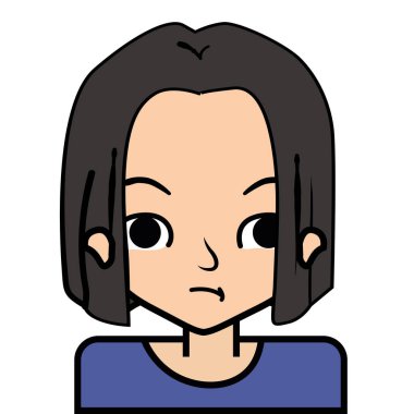 Dikey simgesi, yüz. Beyaz arka plan üzerinde vektör