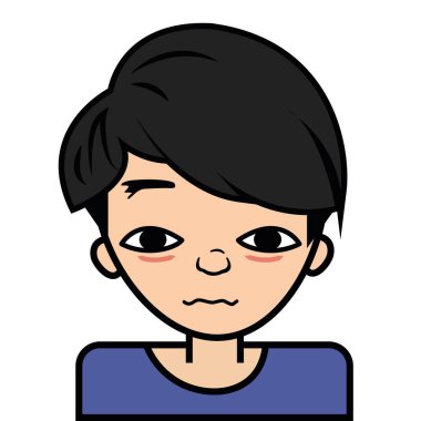 Dikey simgesi, yüz. Beyaz arka plan üzerinde vektör