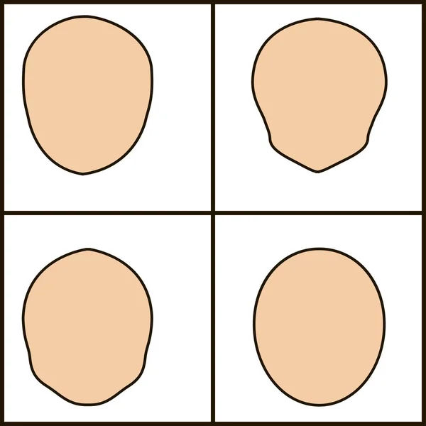 Différentes formes de visage, vecteur icoka. contour ciselé — Image vectorielle