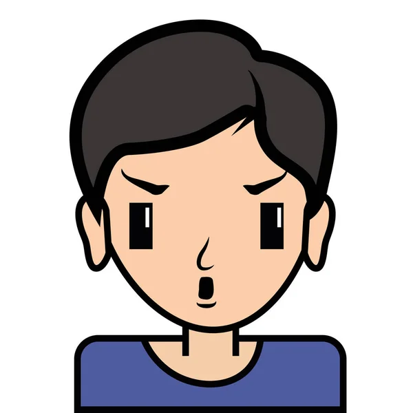 Retrato icono chico, vector sobre fondo blanco, conjunto — Vector de stock