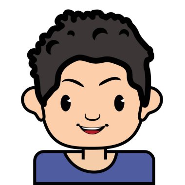 portre simge çocuk, beyaz arka plan üzerinde vektör ayarla