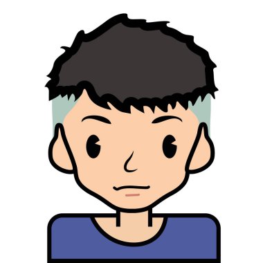 Dikey simgesi, yüz. Beyaz arka plan üzerinde vektör