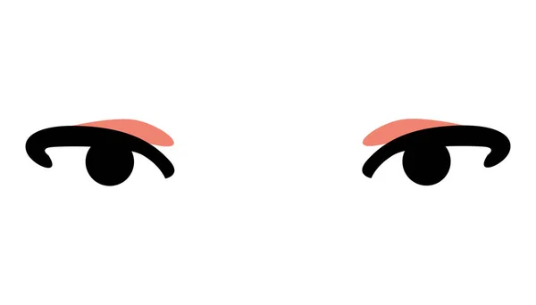 Icona del cartone animato occhio carino su sfondo bianco — Vettoriale Stock
