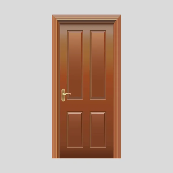 Puertas de madera con vector realista de vidrio enchufable . — Vector de stock