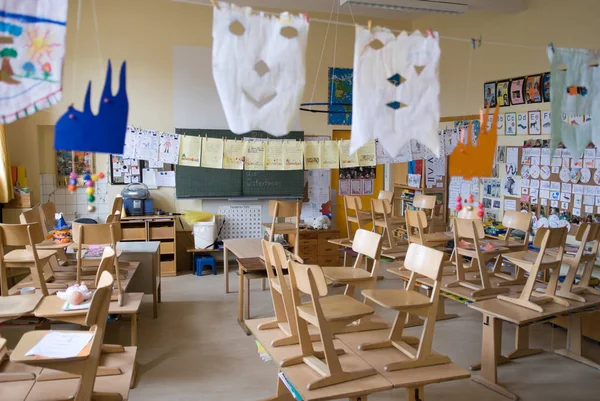 Interior Vacío Del Aula Escuela Primaria — Foto de Stock