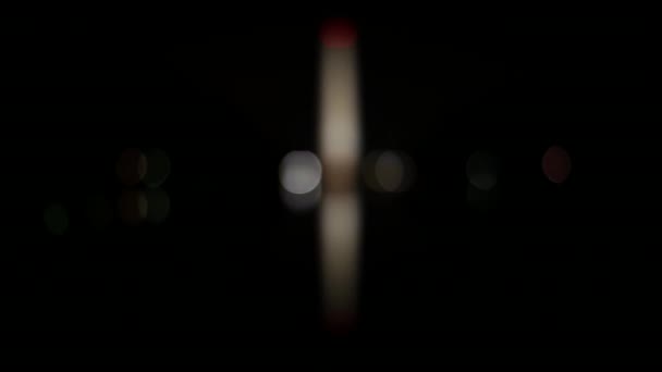 华盛顿纪念碑和反射池在夜间照明 — 图库视频影像