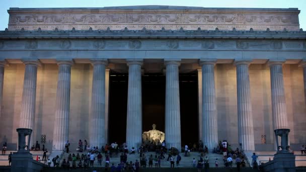 Time Lapse Tiro Turistas Lincoln Memorial — Vídeo de Stock
