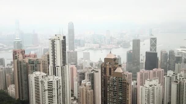 Hong Kong Hong Kong Island Wolkenkratzer Des Zentralen Bezirks — Stockvideo