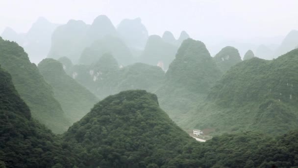 Panoramatický Pohled Krasové Krajiny Yangshuo Čína — Stock video
