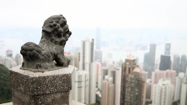 Hong Kong Ilha Hong Kong Arranha Céus Distrito Central Visto — Vídeo de Stock